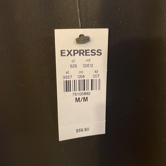 Black Express blouse with jeweled neckline. Size M. - Picture 3 of 4